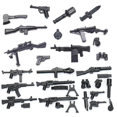 WW2 Military Weapon MOC Mini Building Blocks Figures Soldier US Soviet Rifle Gun Rocket Launcher MG42 RPG Bullet Bricks Toys