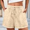 Damenshorts Elastischer Bund Kordelzug Kurz Lässig Locker Shorts Mit Taschen