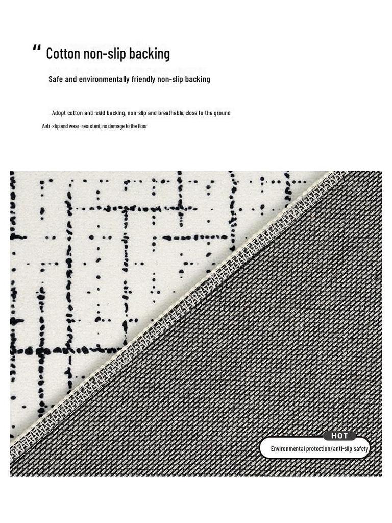 Neuer 2024 Schwarz-Weiß Wasserdichter Schlingen-Velourteppich - Stilvolles, von Düften inspiriertes Design für Wohnzimmer oder Schlafzimmer