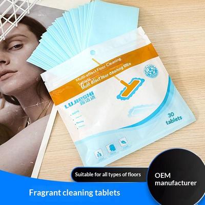 30 ks Tablet na čištění podlahy Rozpustné ve vodě Sterilizační Vonné Koupelna Kuchyň Deodorant Nečistoty Toaleta Čisticí ubrousek