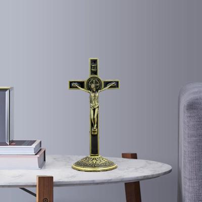 Krusifiks og stativ Figur Korsalter Jesus-korsfestelse for dekor