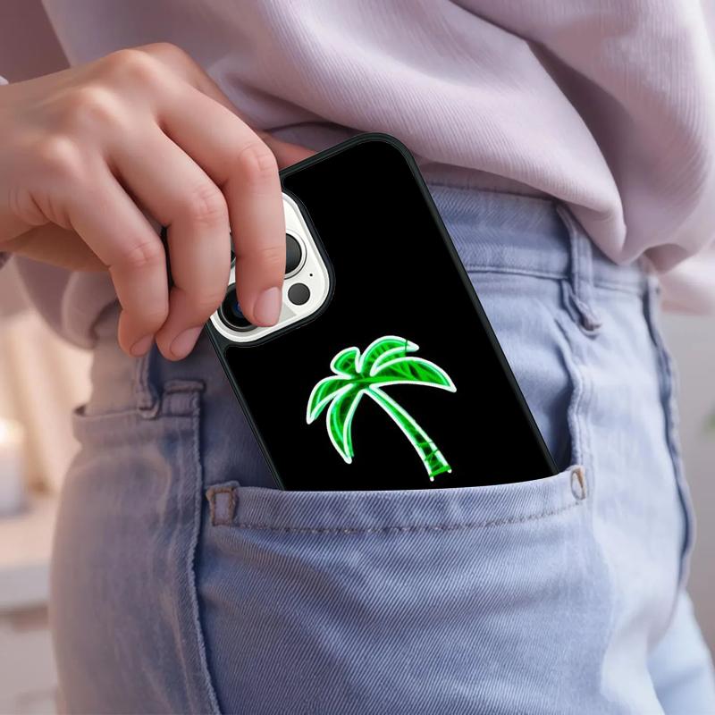 80s Retrowave Neon Palms Tree Phone Case For iPhone 17 Air 15 16e 14 13 Pro Max Coque 12 11 Pro Max PLUS cover