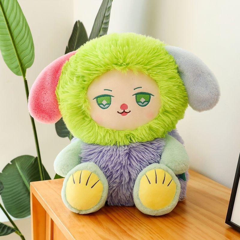 Cute Rabbit Dog Plush Toy With Embroidery Design For Childrens Birthday Gift