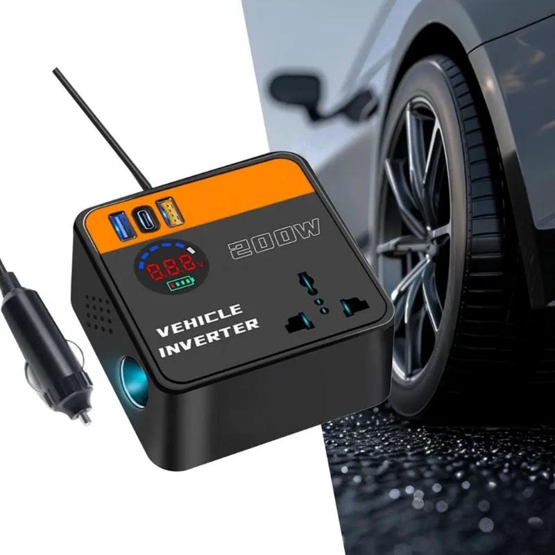 Universal 12V 24V To 110V 220V Electricity Vehicle Power Inverter With LCD Display And Two USB Charging Ports