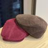 New Autumn and Winter Suede Forward Hat Retro Red Women's and Men's Old Style Beret Japanese Style Show Face Trend