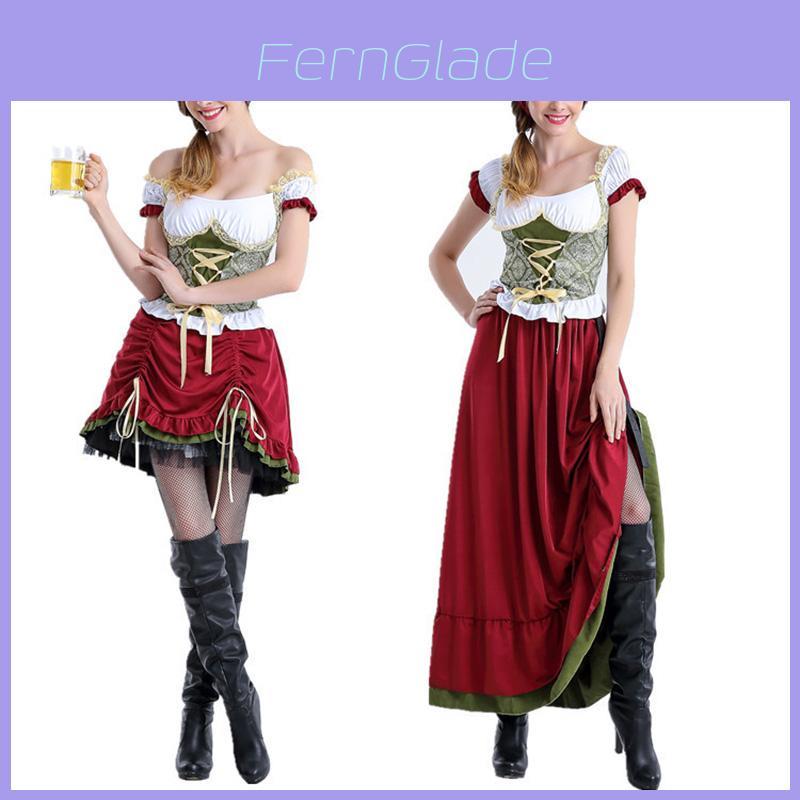 Costume da Ragazza del Giardino della Birra di Halloween da Donna Charmian di Moda Premium con Fascino Classico