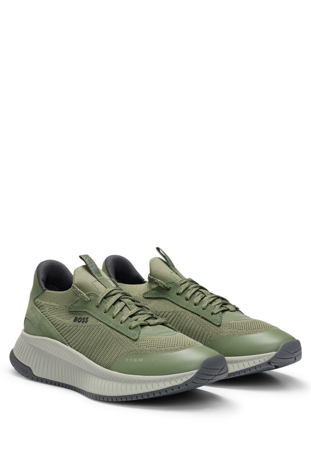 

Кроссовки с трикотажным верхом и подошвой Fishbone 41 Khaki [BOSS] Мужские хаки