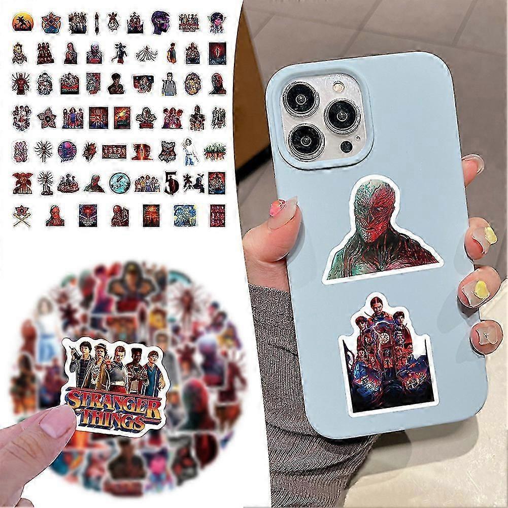 60 sztuk Naklejek Stranger Things Wysokiej jakości, trwałe naklejki zapewniające trwałe piękno. dla Laptopów Wystrój Biurka Nowość