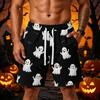 Herren Lässige Shorts im Halloween-Design mit lockerem Schnitt, elastischem Bund, Kordelzug und Taschen für Outdoor-Sport und den täglichen Gebrauch