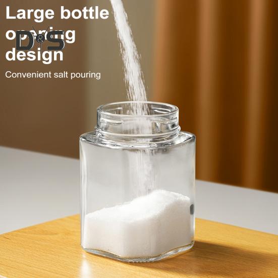 Sypátko na sůl a koření 0,5g Přesný dávkovač s designem odolným proti vlhkosti 200ml Skleněná kuchyňská kořenka bez BPA pro kempování BBQ