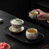 Dunhuang gold and silver wrong beam pot, one pot, four cups of bronzing and silver gift box, hospitality, business gifts, kung fu tea set