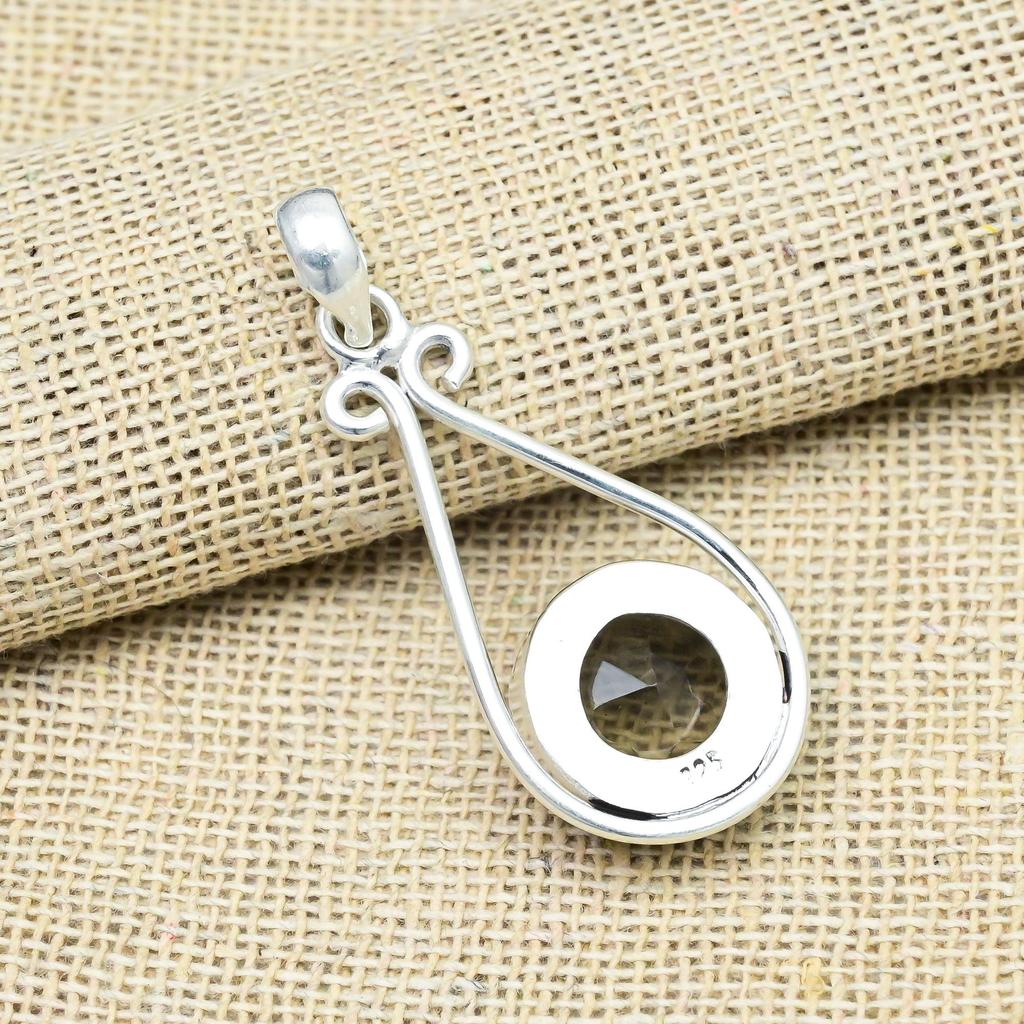 Rauchquarz Edelstein 925 Sterling Silber Handgefertigt Damen Anhänger Schmuck Für Thanksgiving