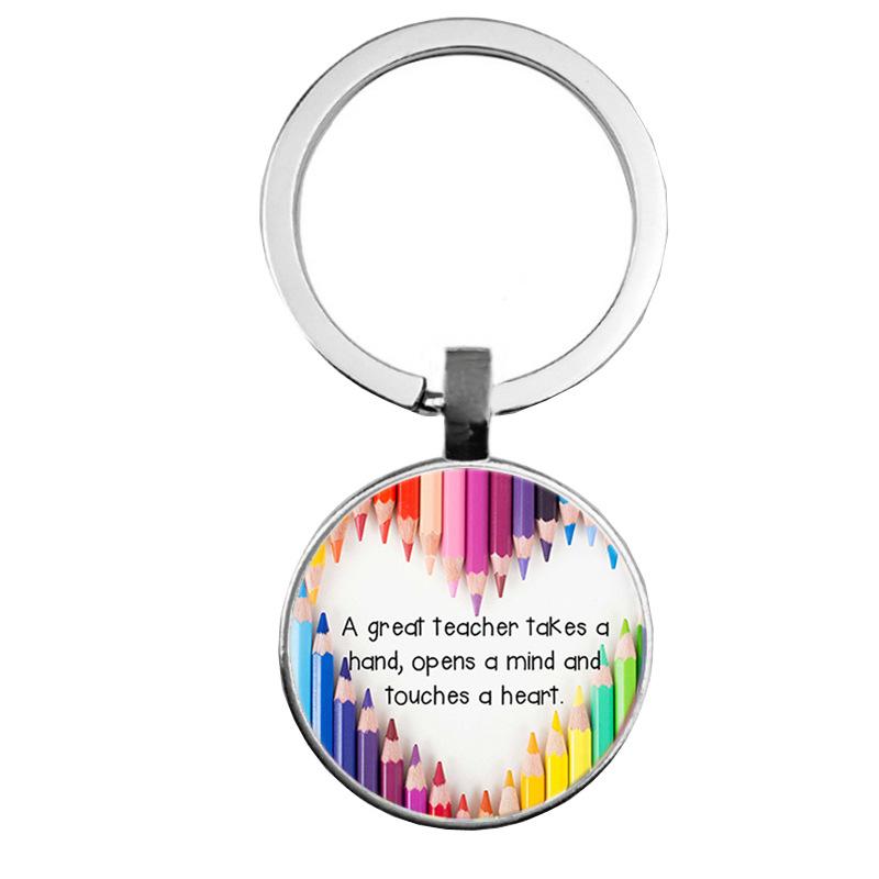 Keychain Accessories Pendant Floral Thanksgiving Text Good Friends Retro Personalized Keychain Gift Pendant