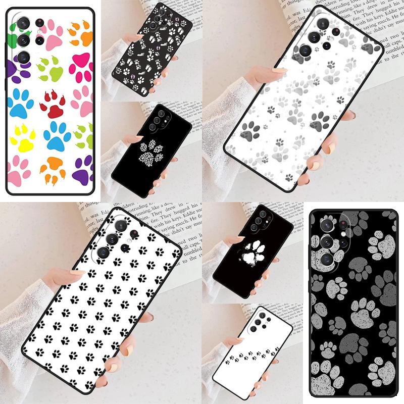 Dog foot print Paw Colorful Pattern Cell Phone Case for Samsung Galaxy S26 Ultra S25 S24 S23 S22 S21 S20 Note10 Cover