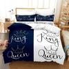 Black and White Couple Romantic Valentine's Day Comfortable Duvet Quilt Cover Pillowcase Bedding Set Decoration Home Textile