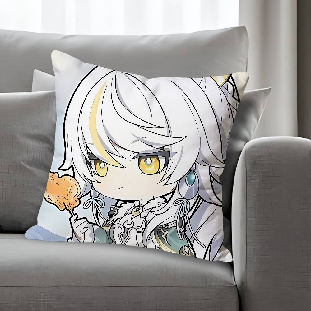 ZZibai GGenshin Impact Pillow Cases for Bedroom Living Room Sofa Home Decor Polyester Cushion Cover with Zipper