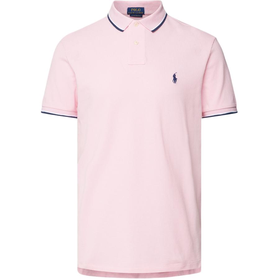 

Polo Ralph Lauren Полосатый логотип вышитый короткий рукав рубашка поло мужские топы розовый 710842621-009 XL