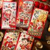 6pcs Traditional Children's Money Bag Hongbao Lucky Money Packet God of Wealth Red Pocket  Bonus