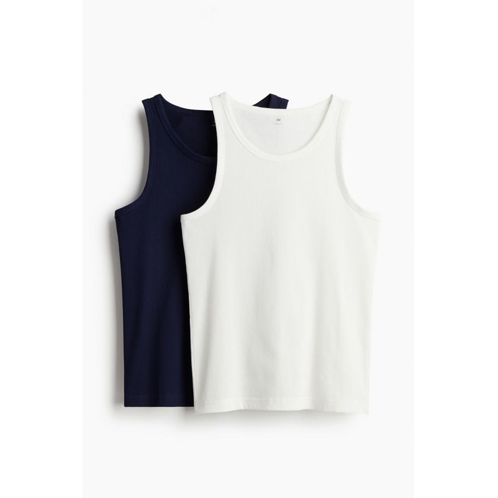 

Комплект из 2 предметов топа без рукавов приталенного кроя HM Темно-синий Белый