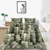 Copripiumino in Denaro Microfibra Banconote Dollaro della Federal Reserve degli Stati Uniti con il Ritratto di Ben Franklin Set Letto Matrimoniale