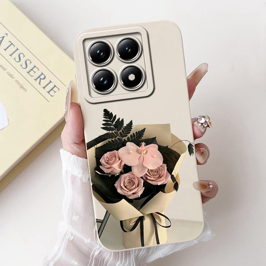 Beautiful Floral Phone Case For Xiaomi 14T Pro Soft Silicone Shockproof Cover For Xiaomi 14T 14 T Pro 5G Cases Bumpers