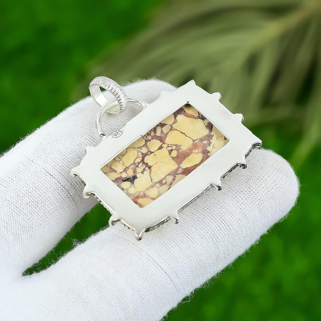 Natural Red Brecciated Mookaite Gemstone Pendant 925 Sterling Silver For Women