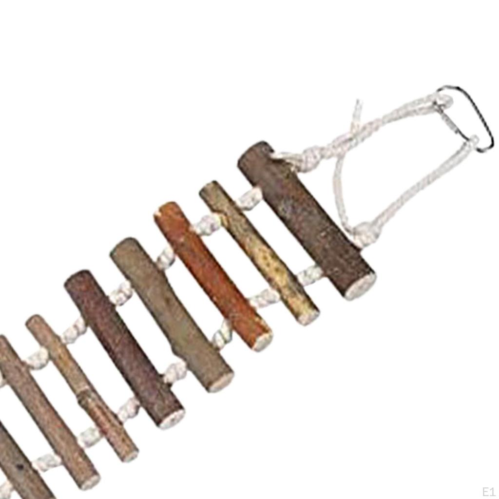 Bird Ladder Pet Cage Accessories Birds Hanging Bridge Rope Wood for Reptiles