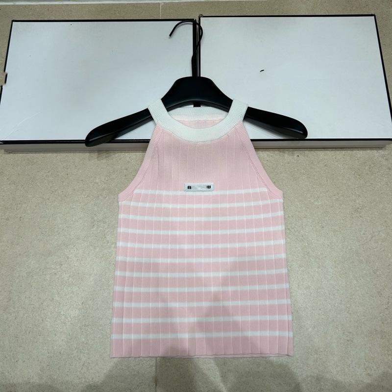 Trendy Striped Knit Miu-Style Slim-Fit Tank Vest - Youthful, Versatile & Fashionable