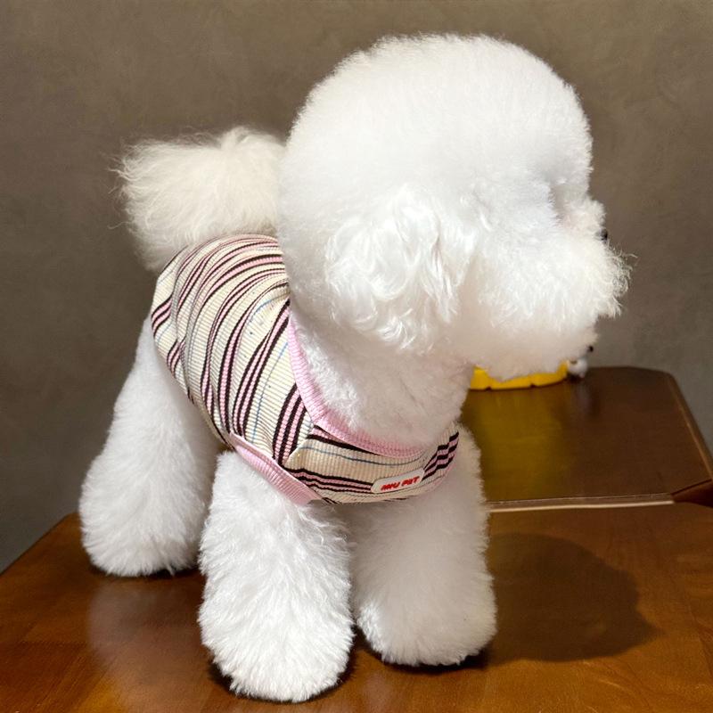 Autumn New Pet Striped Vest Teddy Bichon Pomeranian Small Dog Yorkshire Maltese Dog Clothes