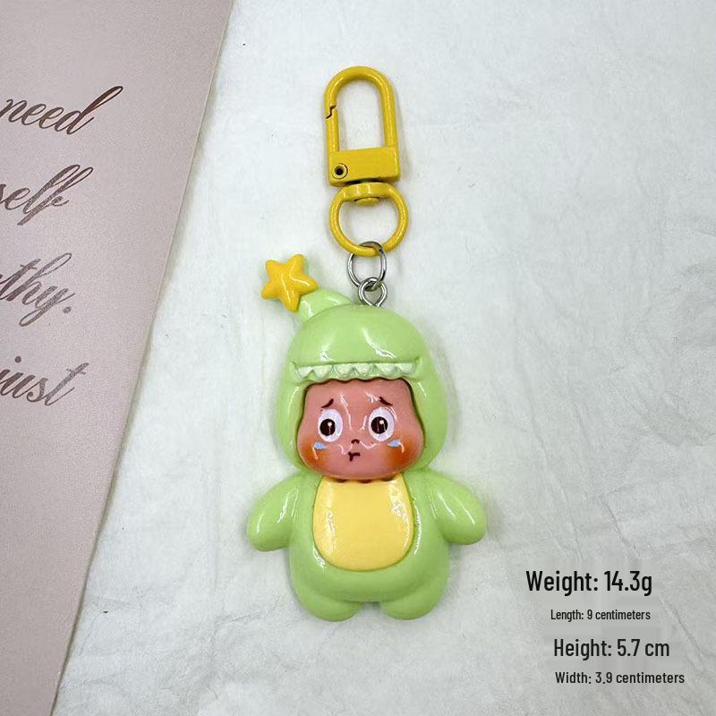 Starman Large Cute Cartoon Keychain Pendant - Creative Backpack Charm Cream Glue Accessory
