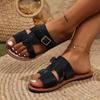 2024 Summer Slippers for Women New Outdoor Open Toe Flat Beach Shoes Retro Women's Casual Slides Shoes Plus Size Women Sandals