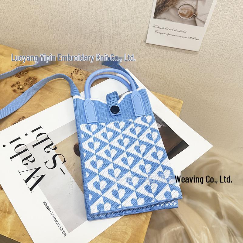 Cute Cartoon Dopamine Knit Crossbody Phone and Coin Bag