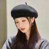 British Style Retro Beret Autumn and Winter Hat for Women Warm Literary Painter Hat Korean Style Versatile Big Head Squash Hat