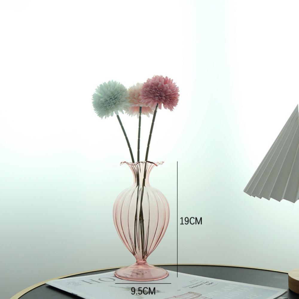 

Простая стеклянная ваза для цветов, настольная бутылка для гидропонных растений, композиция из цветов для гостиной, для украшения дома и офиса розовый