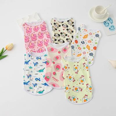 Dog New Cut Cartoon Print Vest  Ventilate Pet Dog T-shirt Puppy Brand Shirt French Bulldog Chihuahua Small Medium Dog Clothes