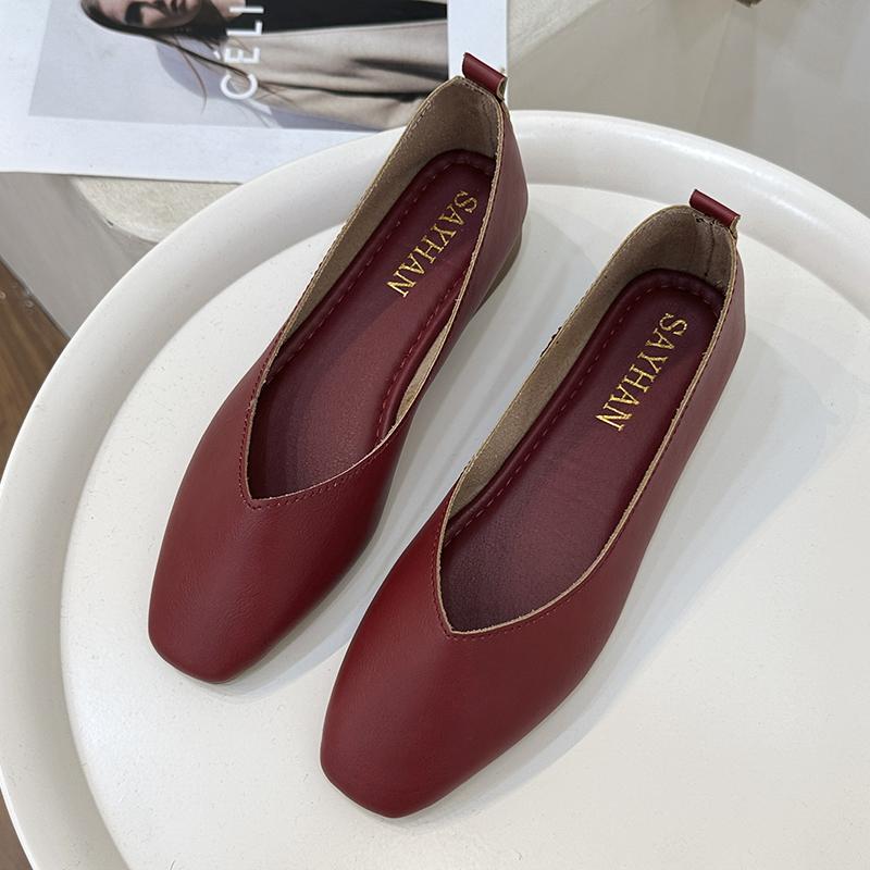 Multicolor Low Heel Women's Shoes 2024 Round Head Flat Shallow Mouth Single Shoes Casual Hundred Casual Shoes