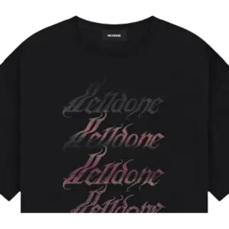 We11done Ss26 Rhinestone Style Logo Short Sleeve T-Shirt Unisex Tops WD-TT2-26-769-U-BK
