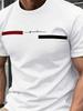 Men En Summer Casual Business Short Sleeve T-Shirt With Letter Print For Going Out For Husband Pure Printed Round Neck Short-Sle