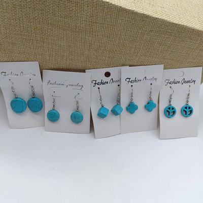JMXD-Bohemian Style Multi-shape Earrings, Stone Retro Niche Earrings