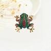 Retro European & American Diamond-Studded Frog Brooch – Small Animal Fashion Pin