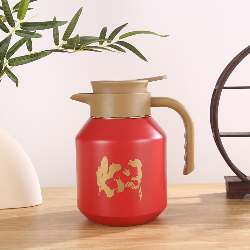 New Stainless Steel Vacuum Thermos Cup Large Capacity Thickened Old White Tea Teapot Office Teapot