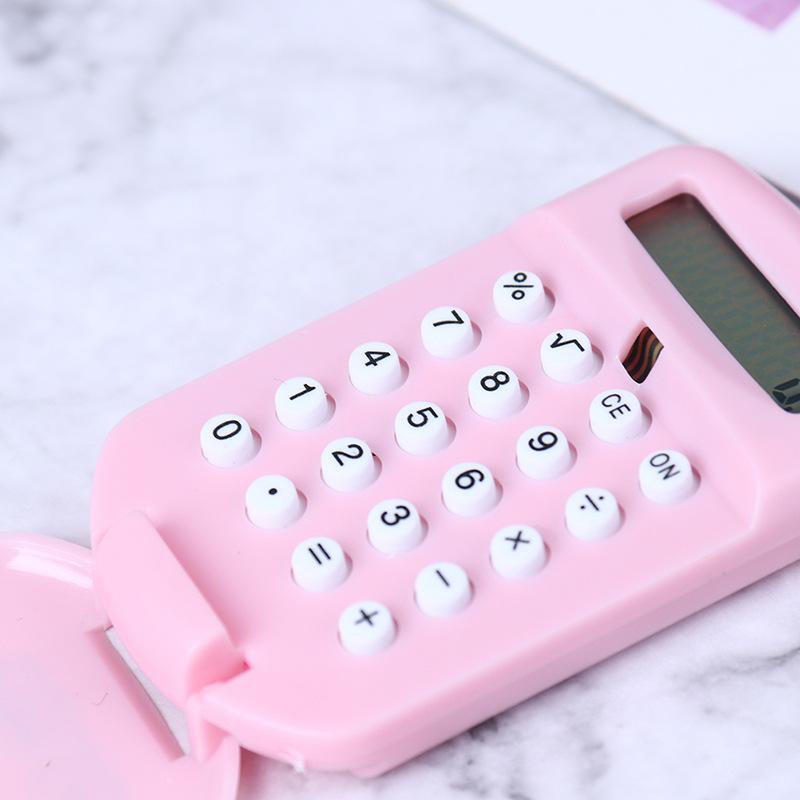 Cartoon Animal Flip-Top Mini Calculator Pendant for Kids