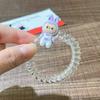 6 szt. Kreskówkowe gumki do włosów Labubu, urocze anime Labubu, damskie elastyczne gumki do włosów, akcesoria do włosów, kucyk, kawaii, dla dziewczynek, prezenty świąteczne