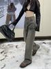 American 2000s Vintage Cargo Jeans Women High Waist Vintage Y2k Harajuku Denim Trousers Female Retro Fashion 90s Casual Wide Pants