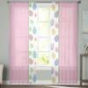 Easter Egg Polka Dot Pink Tulle Curtains for Living Room Bedroom Voile Sheer Curtain Window Home Decor Drapes