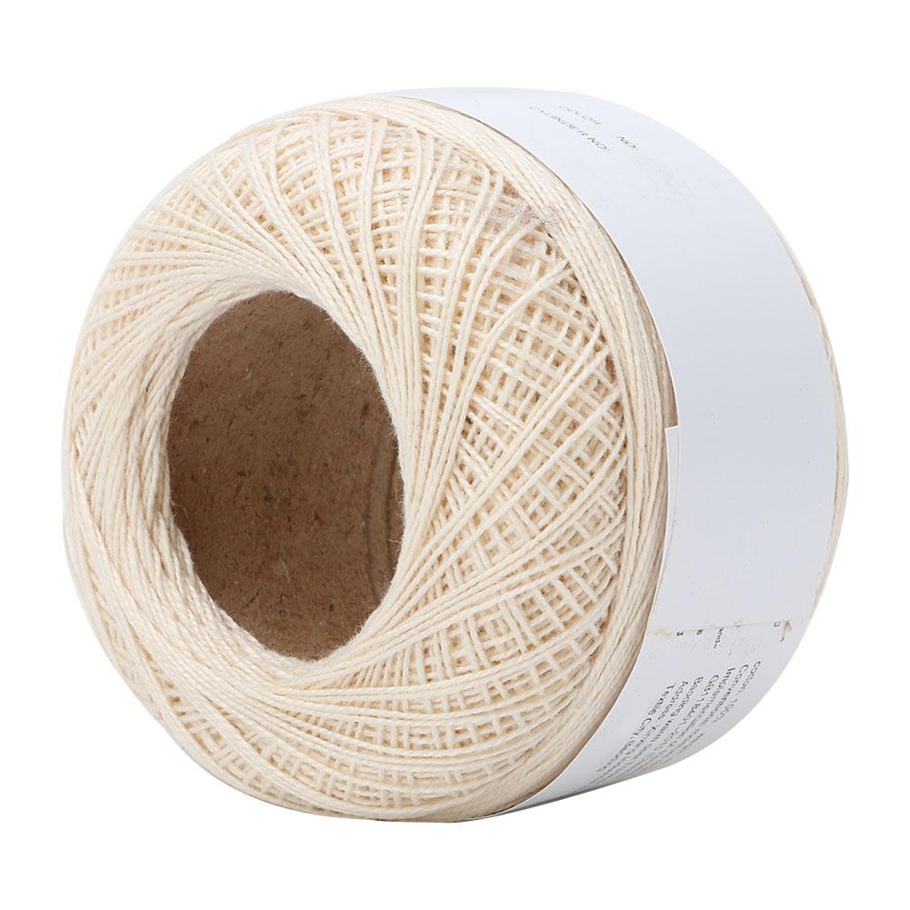 Lace Line Cotton Hand Crocheted   Silk Light Thin Line (6602 Rice White)