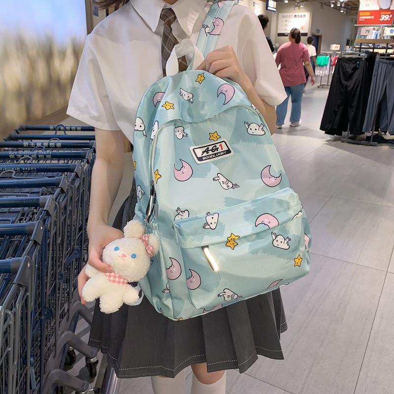 Sports Backpack Printed Student Schoolbag Large Capacity Water-resistant Outdoor Travel Backpack