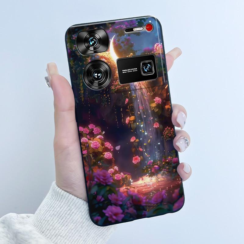 Case For ZTE Nubia Z60 Z70 Z70S Z50 Ultra Cute Love Heart Rabbit Matte Black Soft Silicone Cover For Nubia Z60Ultra Fundas Shell