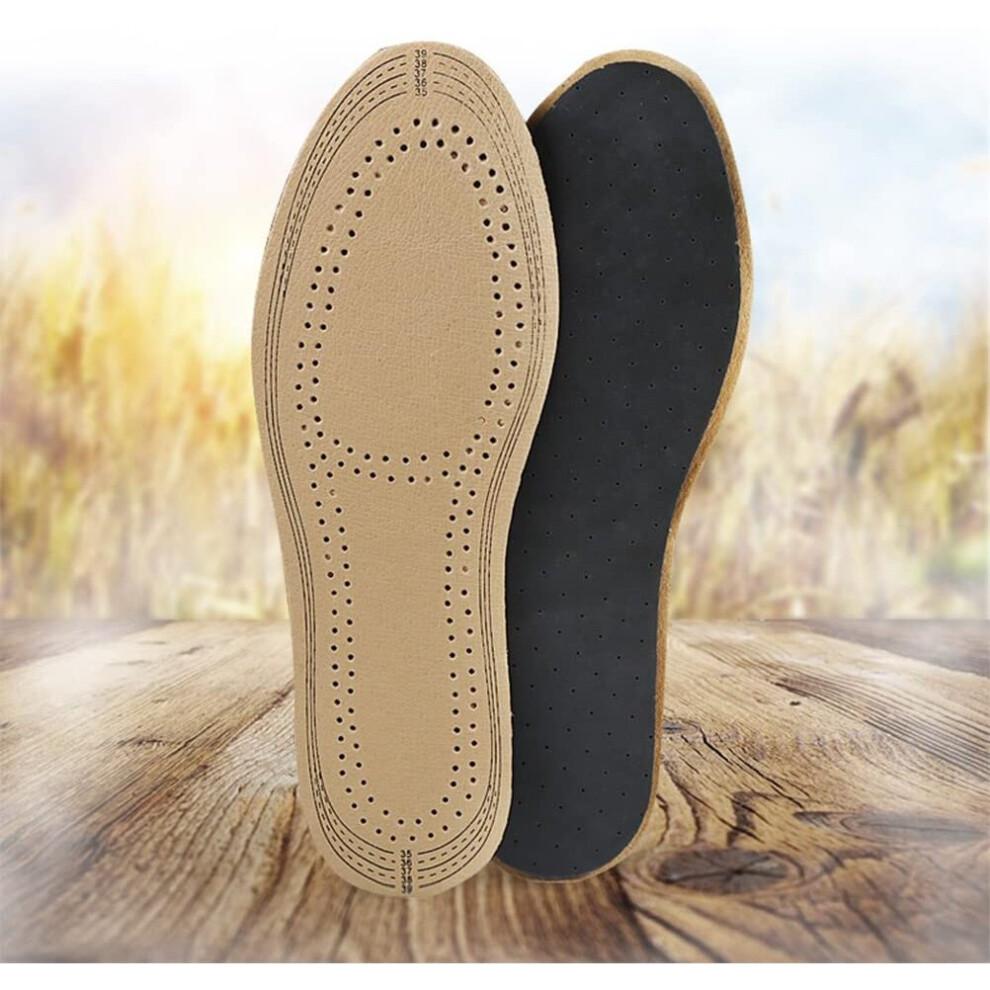 Healifty Ultra Thin Pigskin Leather Insoles Instantly Absorb Sweat Replacement Inner Soles Shoes Insole Pads for Women and Men's Shoes Size S