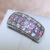 Colorful Zircon Low-key Design Wedding Rings for Women Copper Color Shiny Lady's Accessories Anniversary Ring Fashion Jewelry